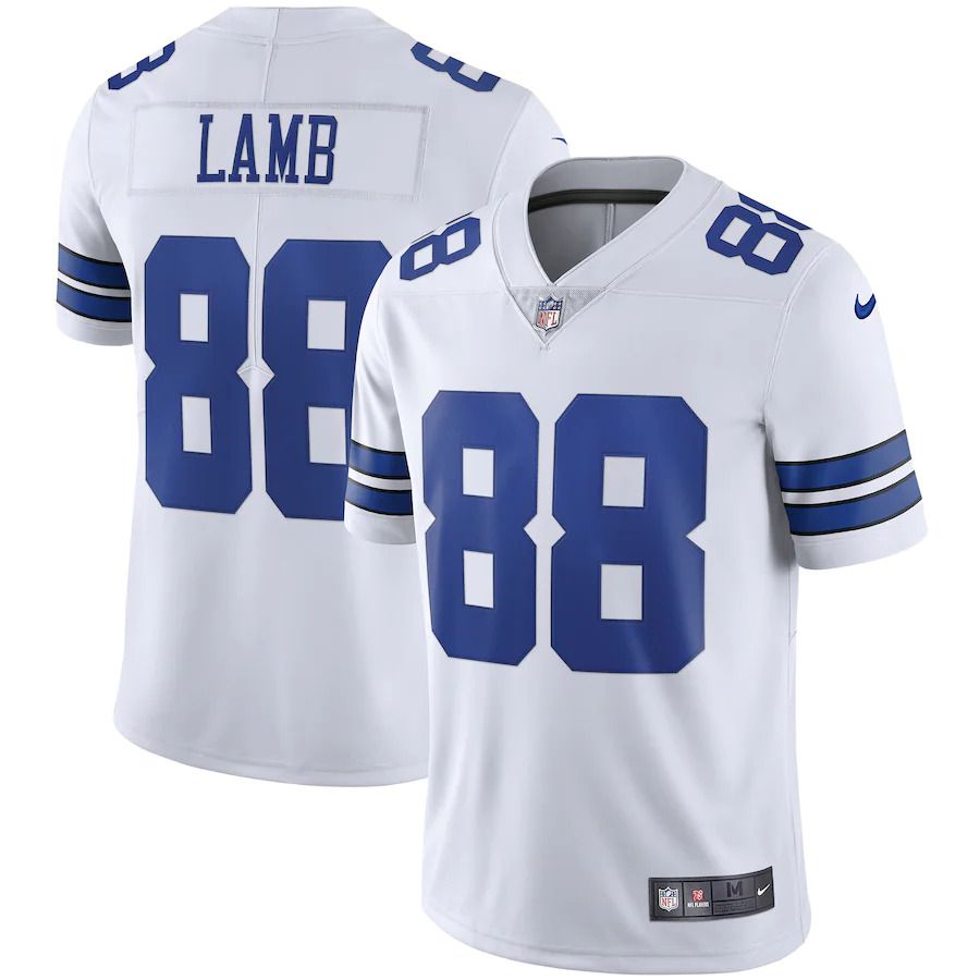 Men Dallas Cowboys 88 CeeDee Lamb Nike White Vapor Limited NFL Jersey